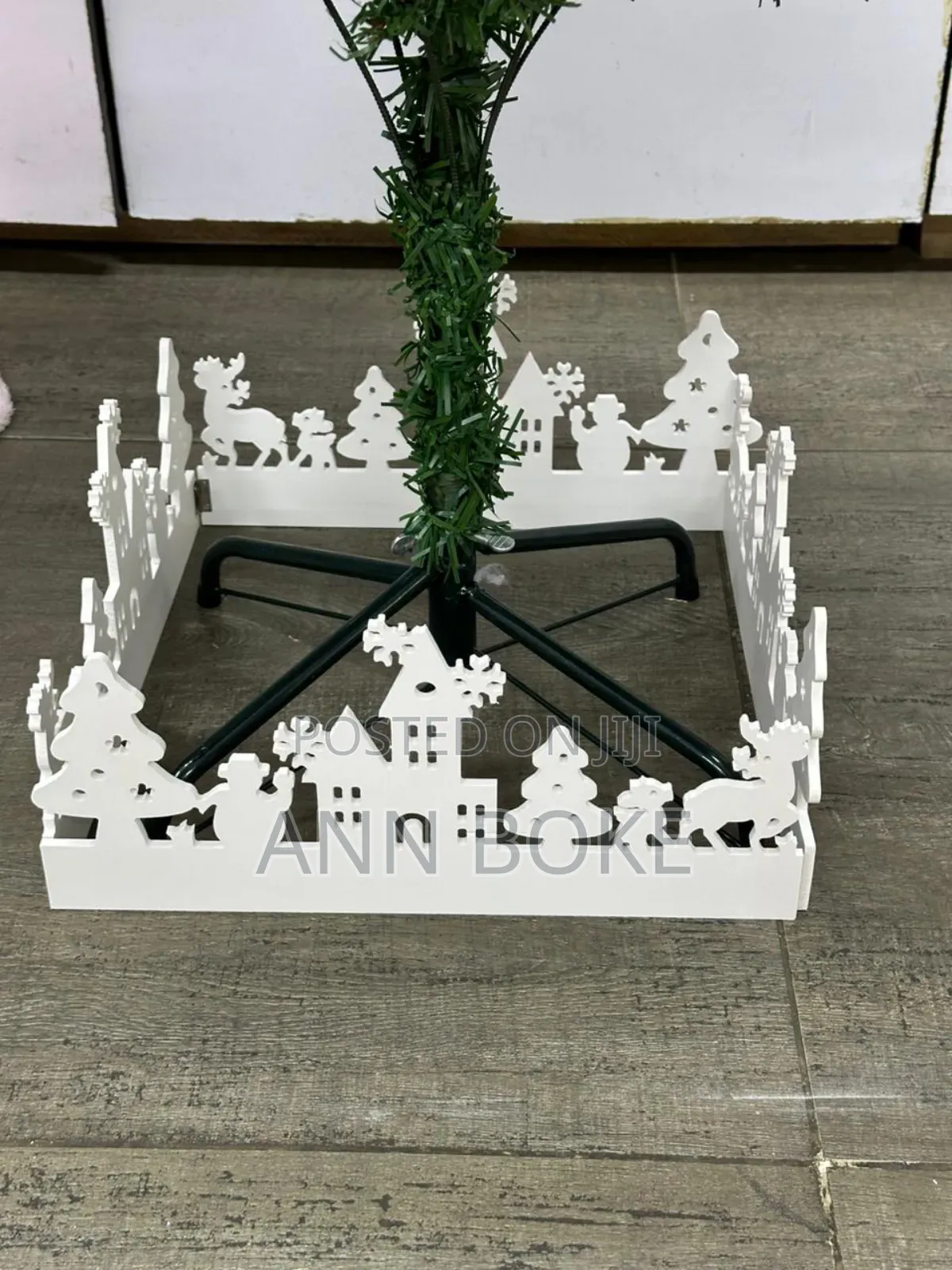 Christmas Tree Stitching Fence Splice Garden White Decor Mini