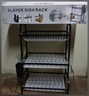 3-Layer Advanced Dish Rack – Heavy Duty Black Kitchen Organizer