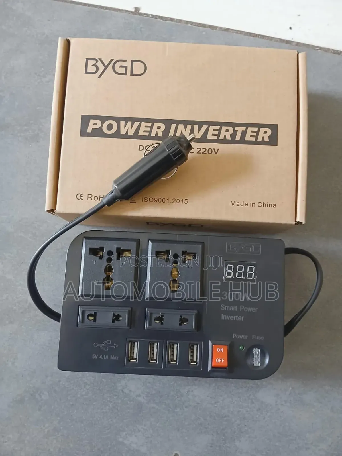 300w Car Power Inverter – 12v to 220v Converter With Dual Usb Socket