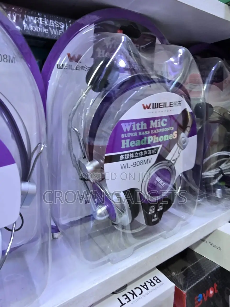 Weile Super Bass Over-Ear Headset 3.5mm Jack With Microphone