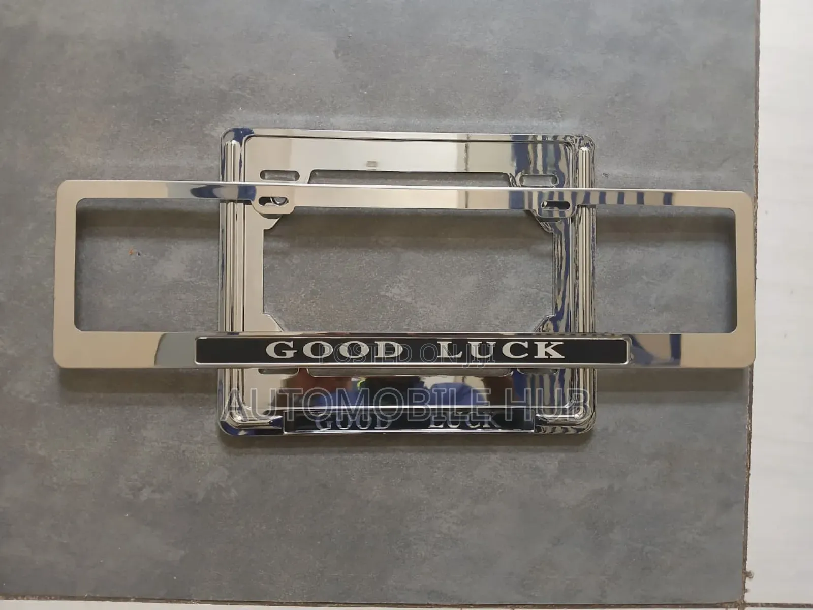 Good Luck Chrome Plate Holder – Shiny Stylish for All Cars