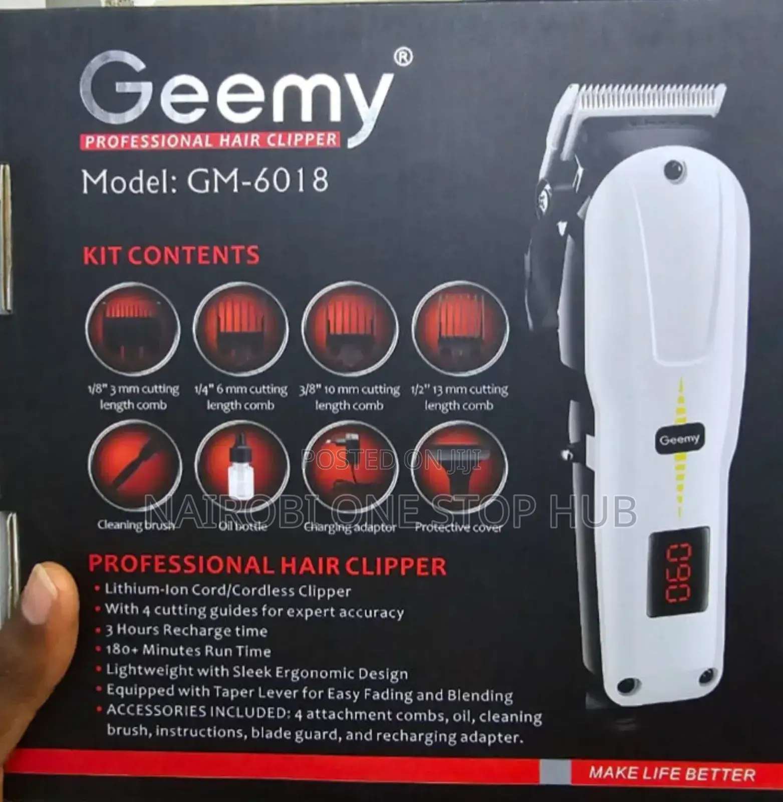 Geemy Rechargeable Hair Trimmer Gm6018