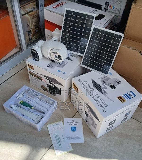 Quality 6mp Ubox Solar 4g PTZ Camera Dual Panel Security Camera - main view