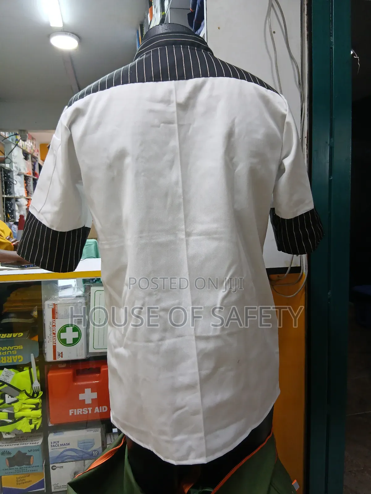 Kitchen Chef Coats in White and Stripes