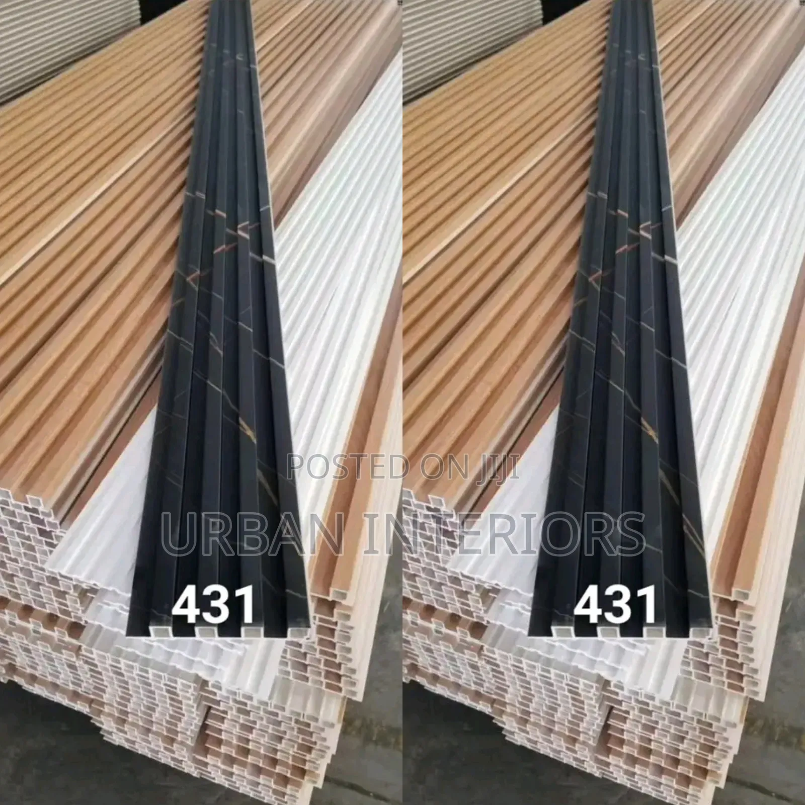 Black Fluted Panels Black Fluted Panels 16cm Wide