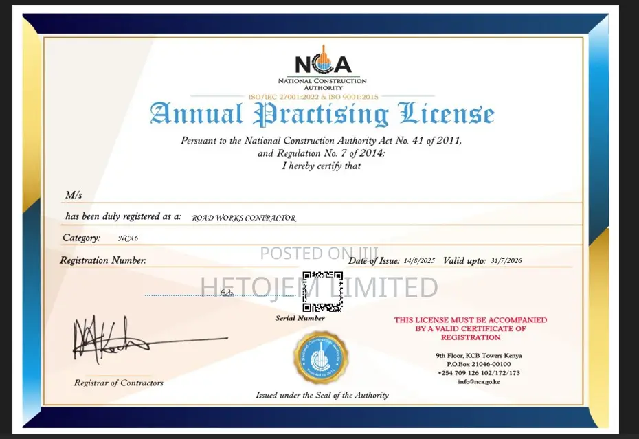 Nca Renewal and Registration