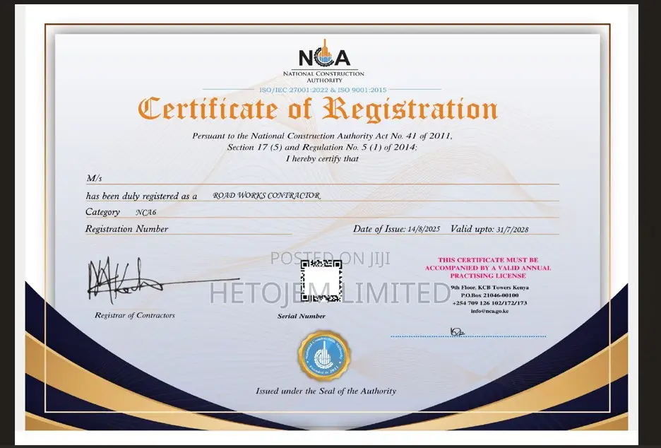 Nca Renewal and Registration