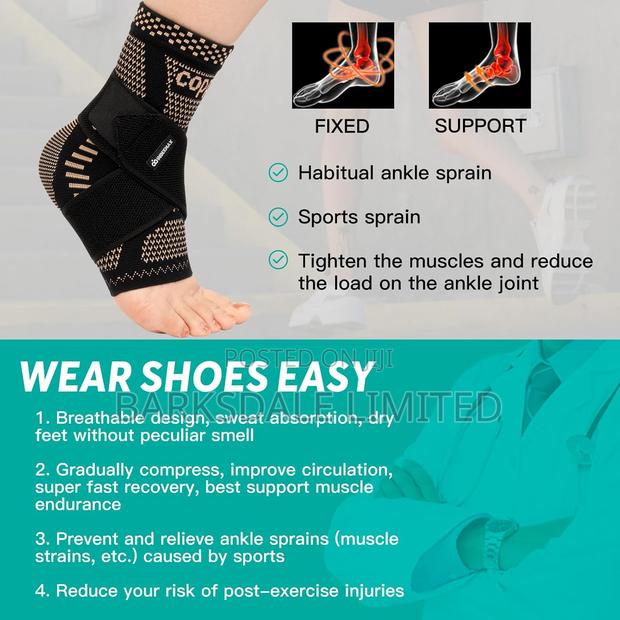 Ankle Brace Sleeve Compression Support Sprain Achillesc - thumbnail 4