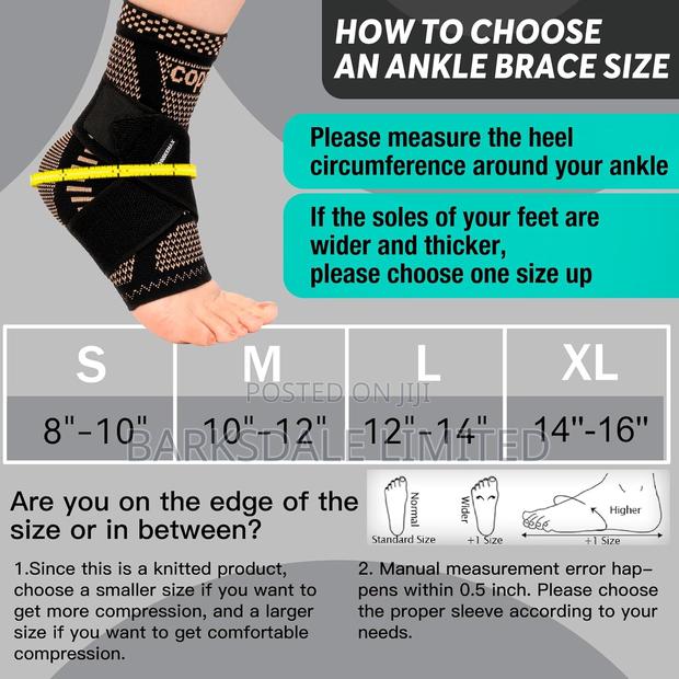 Ankle Brace Sleeve Compression Support Sprain Achillesc - thumbnail 8