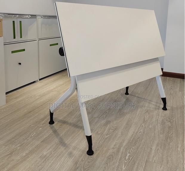 Office Table: White Modern Folding Utility Table - thumbnail 4