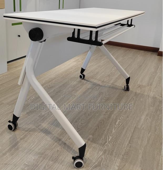 Office Table: White Modern Folding Utility Table - thumbnail 7