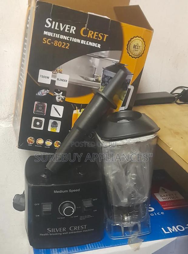 7000 Watts Silver Crest Commercial Blender 2.5l Jug and Grinder Jug - main view