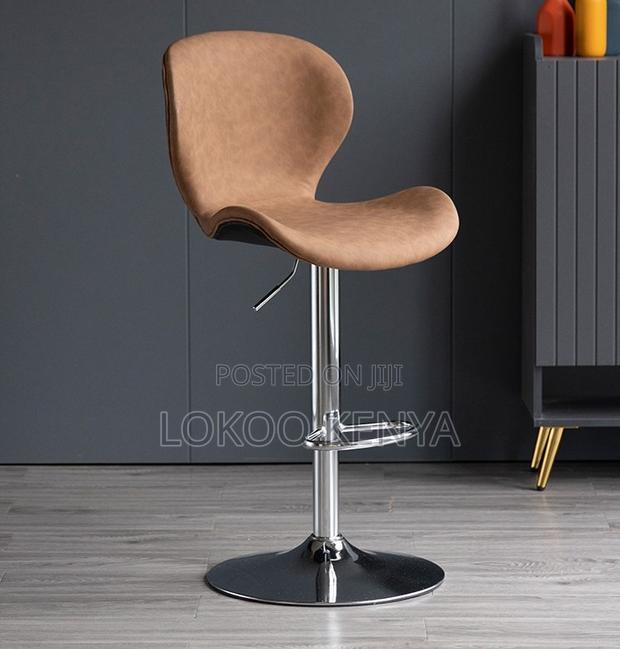 Stool; Swivel Low Back Backrest Brown(Chrome) Adjustable Barstool