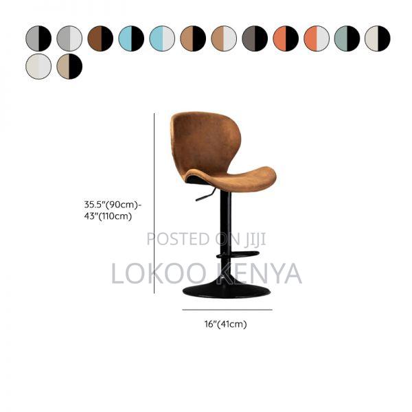 Stool; Swivel Low Back Backrest Brown(Chrome) Adjustable Barstool - thumbnail 2