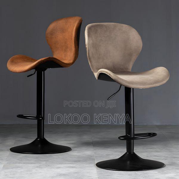Stool; Swivel Low Back Backrest Brown(Chrome) Adjustable Barstool - thumbnail 3