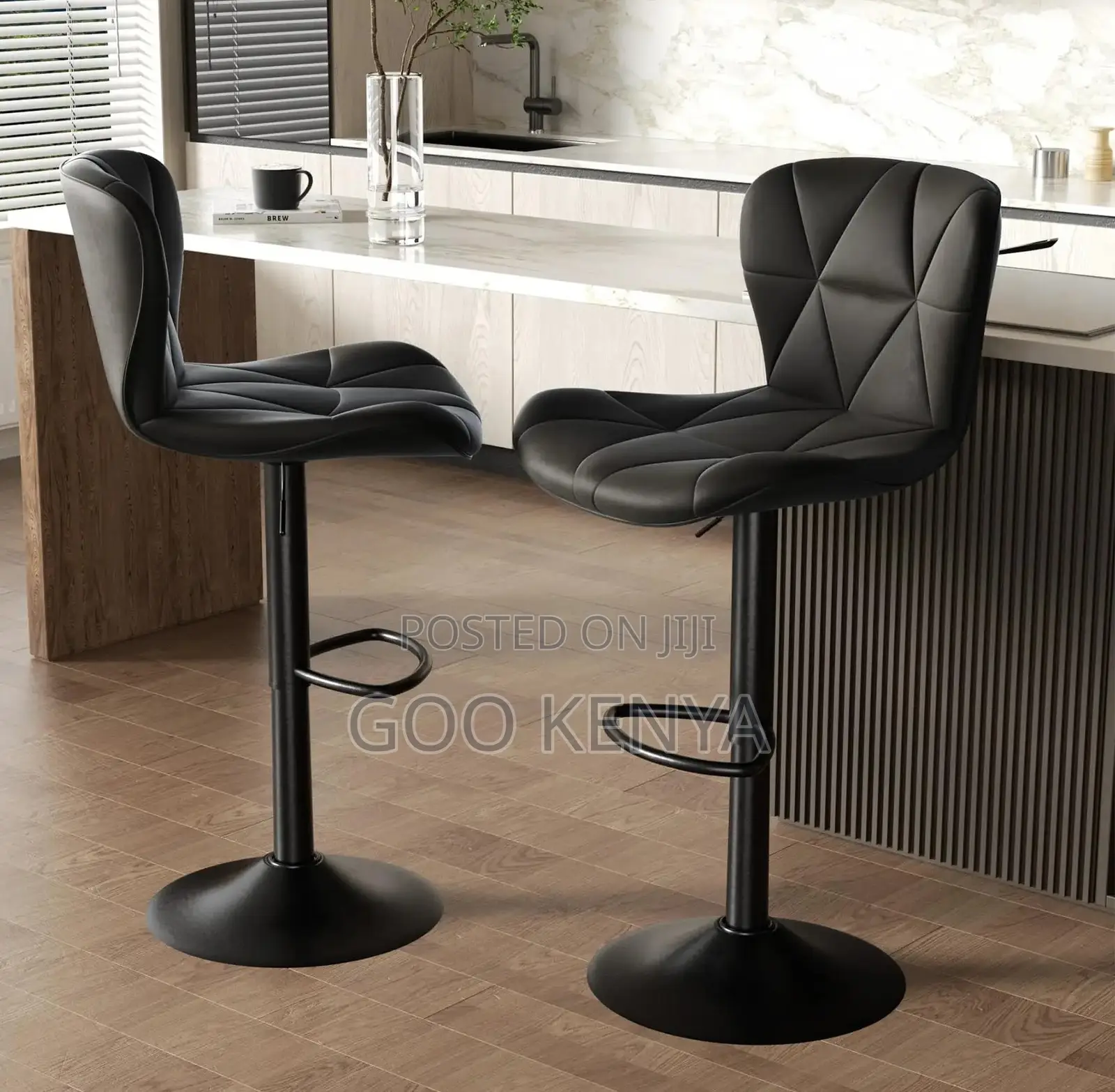 Home Bar Stool; Comfortable Rotating Stool With Fabric Cushion