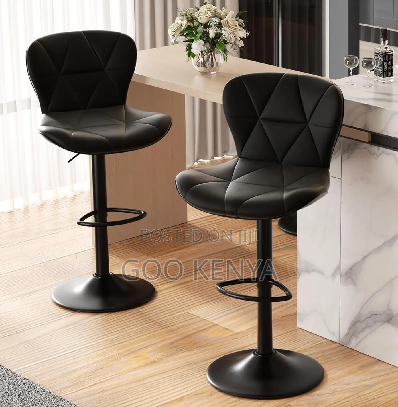 Home Bar Stool; Comfortable Rotating Stool With Fabric Cushion