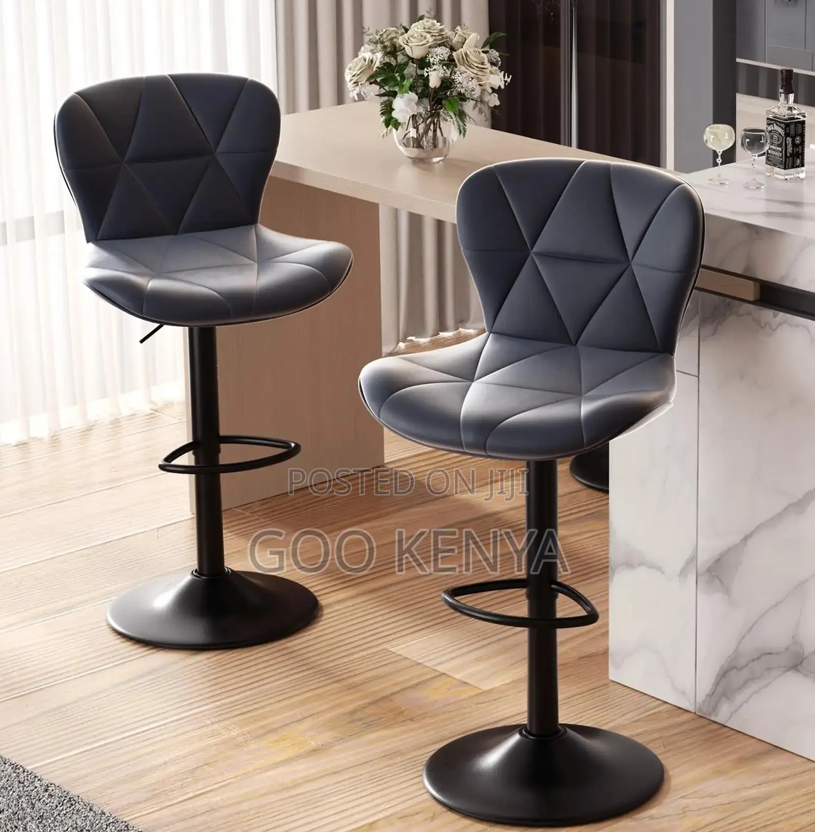 Home Bar Stool; Comfortable Rotating Stool With Fabric Cushion