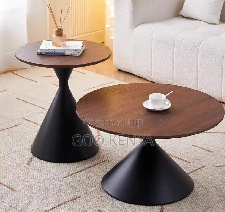 Home Table; Compact Wooden Coffee End Table Set for Home Use