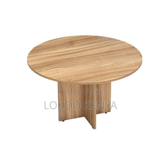 Dining Table; Round Shaped Living Room Customized Wooden Dining Table - thumbnail 2