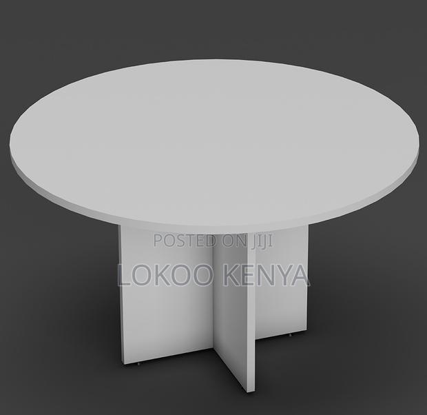 Dining Table; Round Shaped Living Room Customized Wooden Dining Table - thumbnail 3