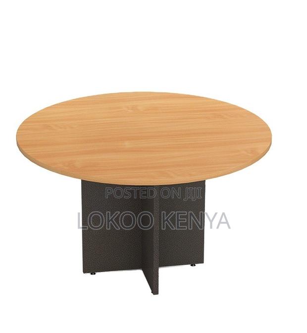 Dining Table; Round Shaped Living Room Customized Wooden Dining Table - thumbnail 4