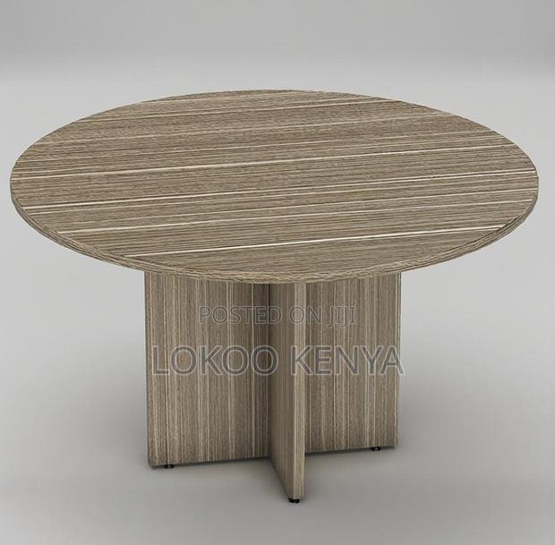 Dining Table; Round Shaped Living Room Customized Wooden Dining Table - thumbnail 6