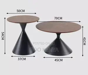 Home Table; Compact Wooden Coffee End Table Set for Home Use