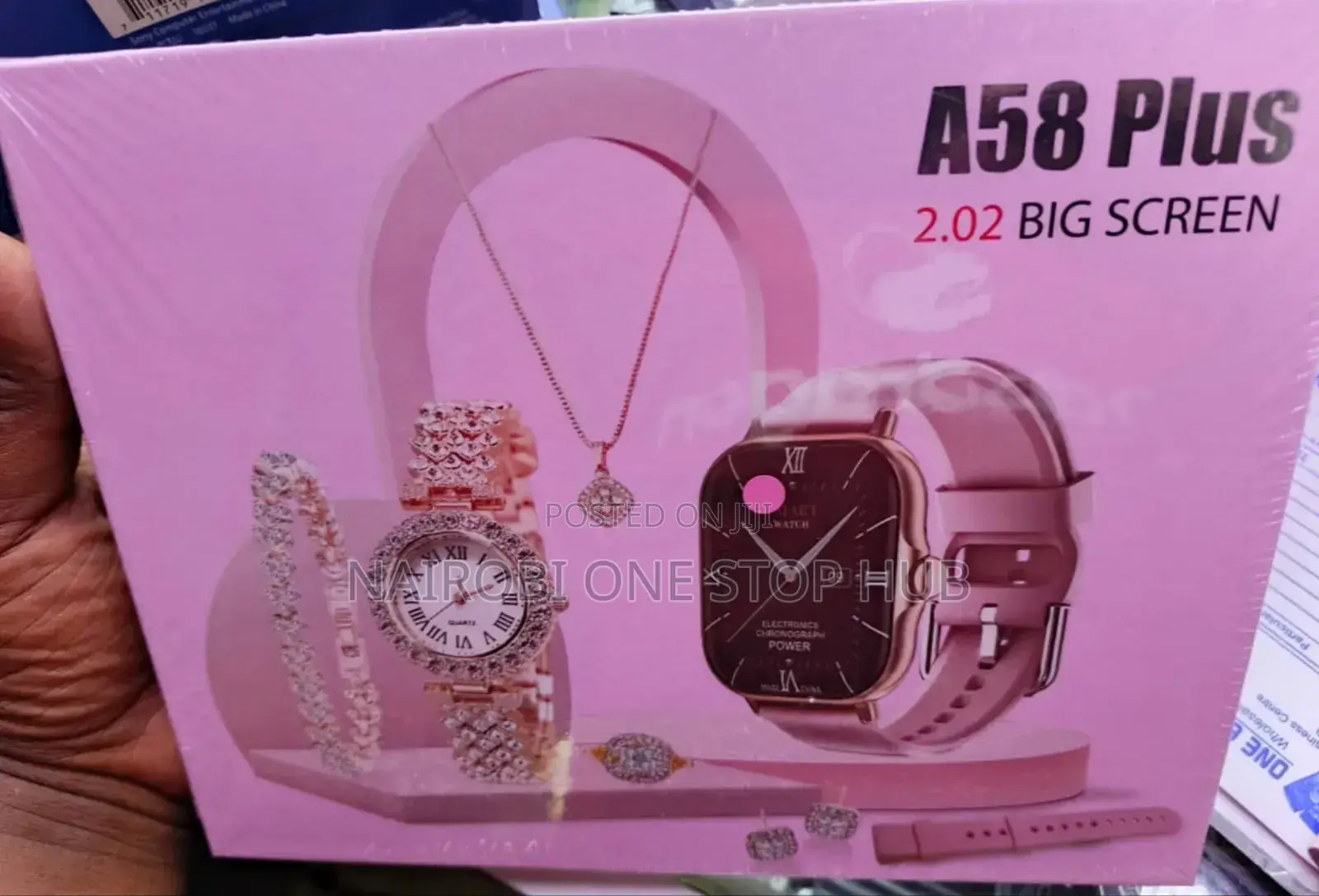 A58 Plus Smart Watch With Elegant Jewelry Combo