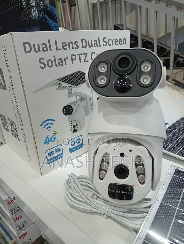 New Weatherproof 6mp Ubox Dual Lens Solar Stand Alone 4g Sim Slot CCTV