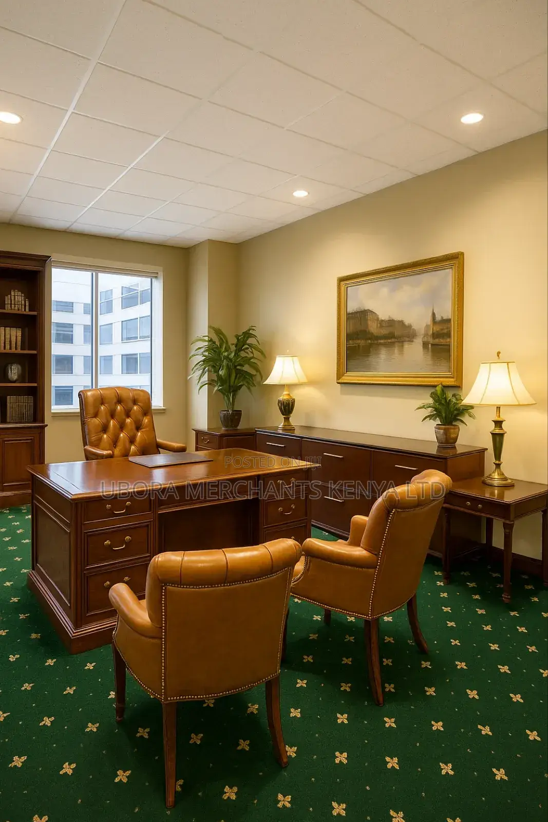 Green Wall to Wall Executive Carpets for Office