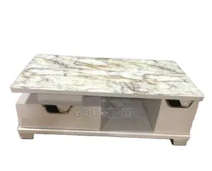 Home Table; Designer Console Marble Coffee Table With Cabinets