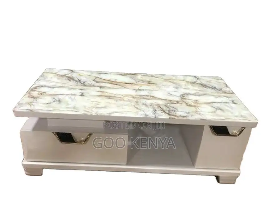 Home Table; Designer Console Marble Coffee Table With Cabinets