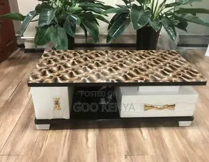 Home Table; Designer Console Marble Coffee Table With Cabinets