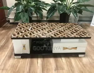Home Table; Designer Console Marble Coffee Table With Cabinets