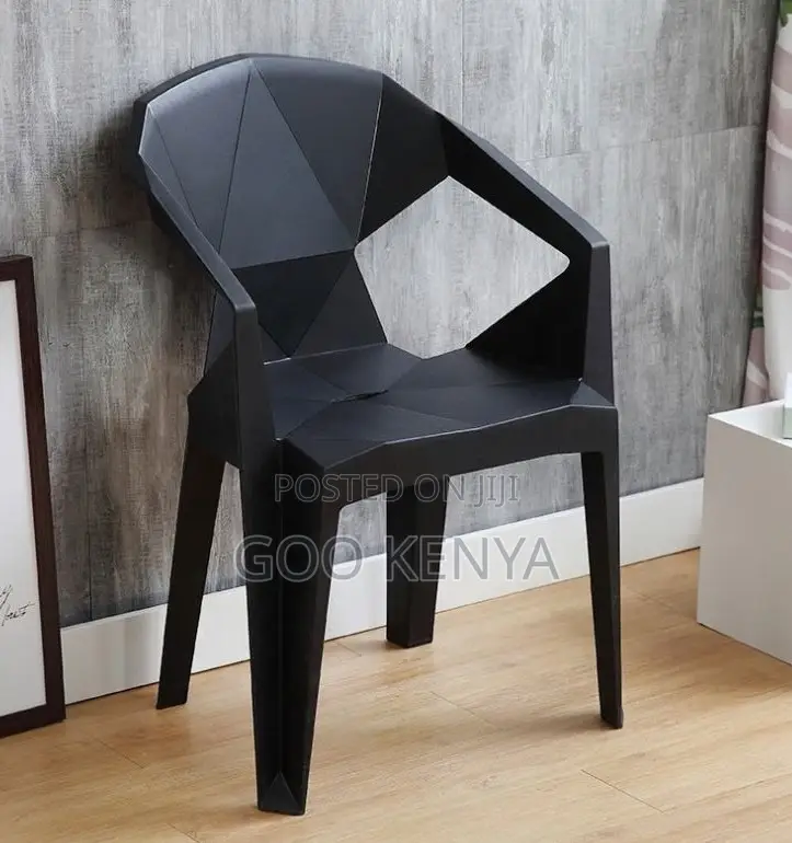 Home Chair; Colorful Geometric Stackable Plastic Dining Chair