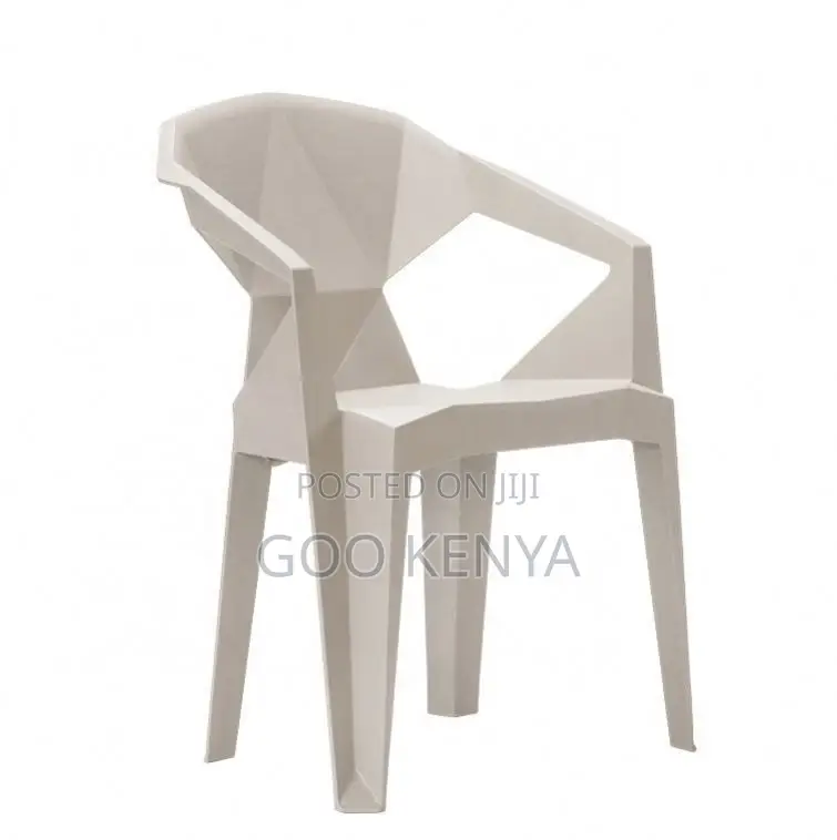 Home Chair; Colorful Geometric Stackable Plastic Dining Chair