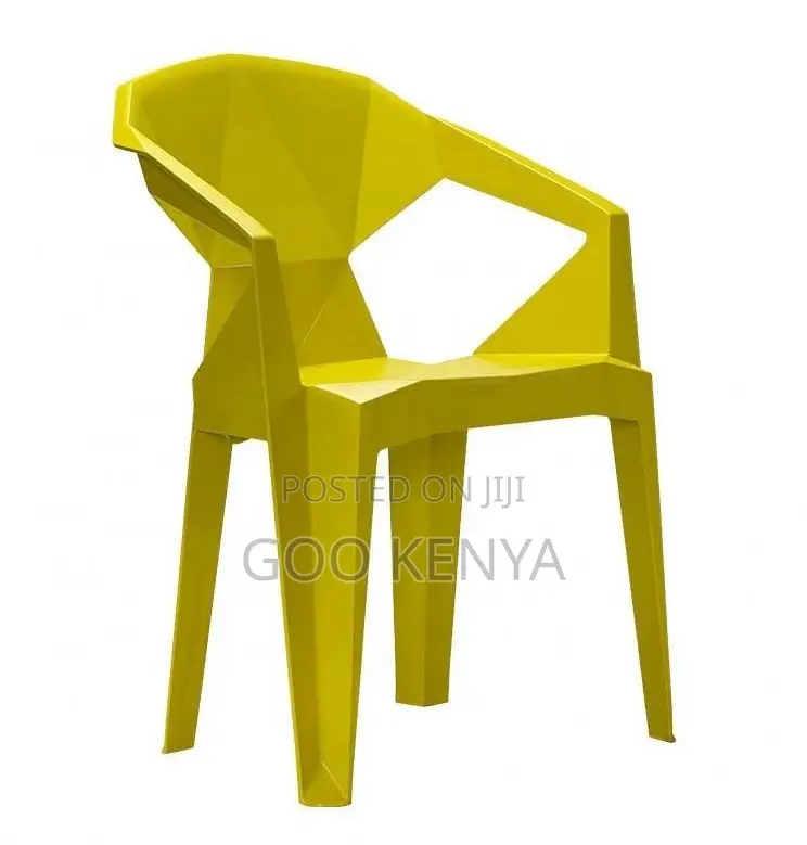 Home Chair; Colorful Geometric Stackable Plastic Dining Chair