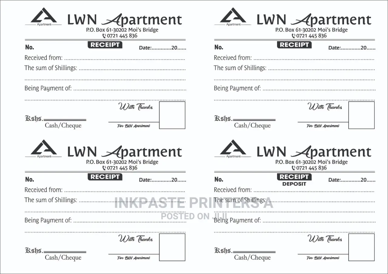 Customized Receipt Books Printing Services