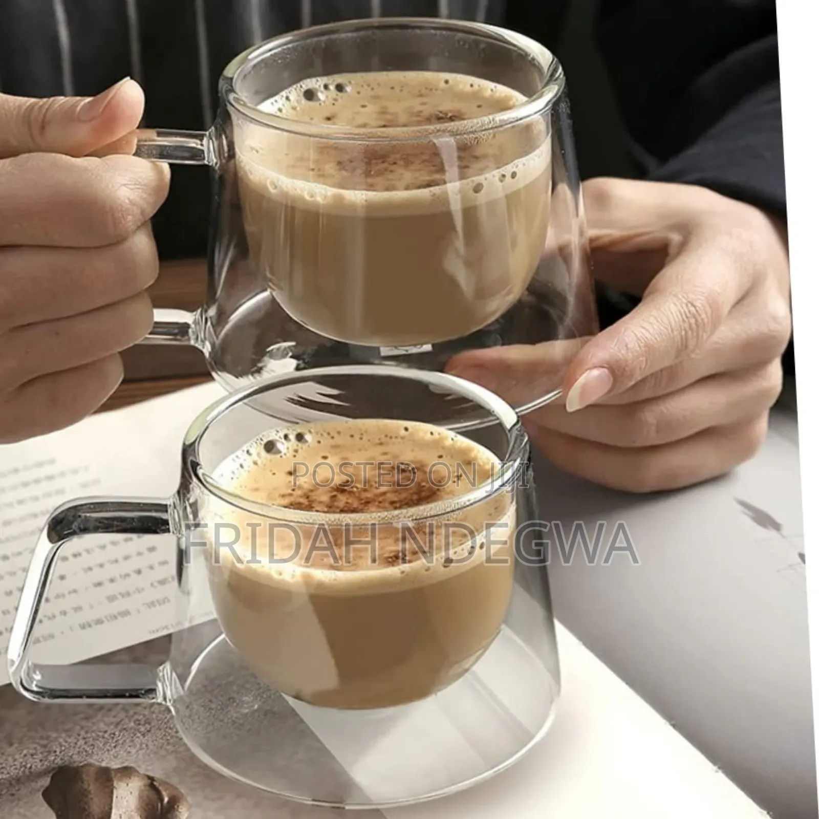 Heat-Resistant Borosilicate Double- Wall Glass Coffee Mug 2pcs Set