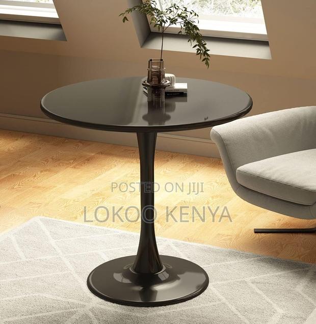 Coffee Table; Black Nordic Round MDF Home Dining Table - thumbnail 4