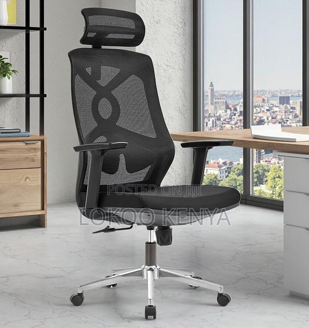 Office Chair; Swivel Black Mesh High Back Computer Desk Chair - thumbnail 2