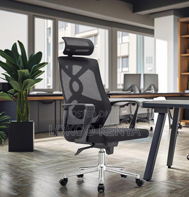 Office Chair; Swivel Black Mesh High Back Computer Desk Chair - thumbnail 5