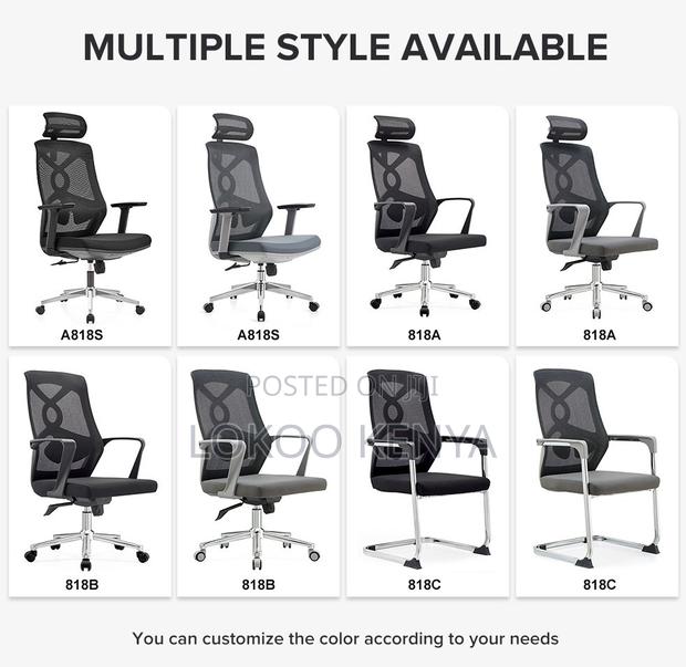 Office Chair; Swivel Black Mesh High Back Computer Desk Chair - thumbnail 7
