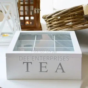 Wooden 9 Grids Tea Box /Tea Bags Container Storage Box