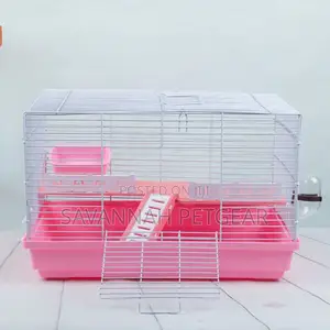 Hamster Bird Wire Cage Plus Wheel Waterer (Black/Blue/Pink/White)