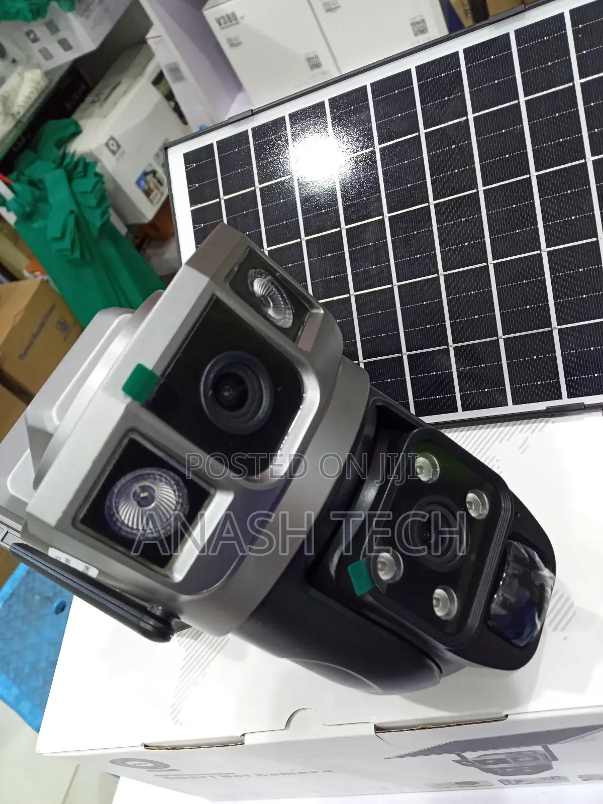 Wifi Ptz Outdoor Solar Camera Dual Lens Human Motion Detection