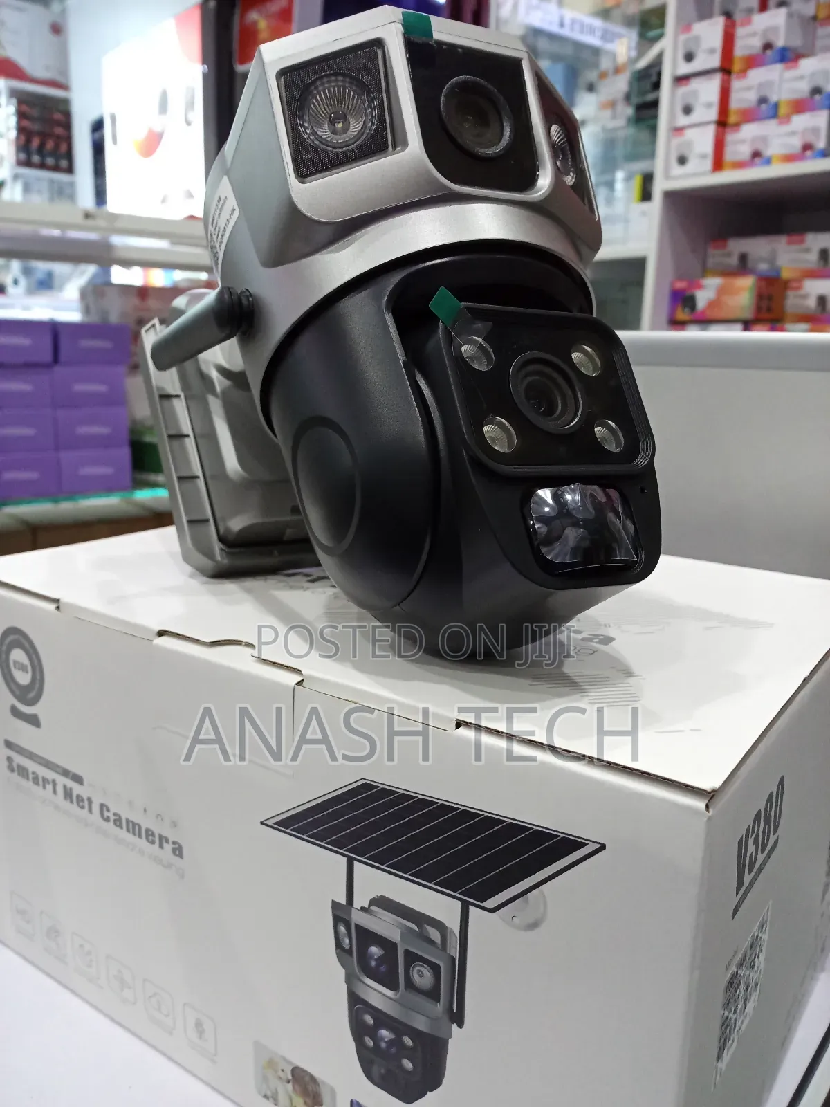 Smart Home Wifi Solar Dual Lens CCTV Camera V380 App Control