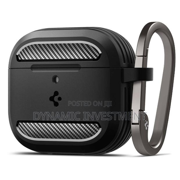Spigen Rugged Armor Apple Airpods 4 Matte Black Case/Cover - main view