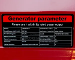 Honda 6.5kw/8kva Petrol Generator With Single And Three Phase Option.